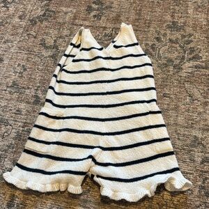 Zara navy and white romper